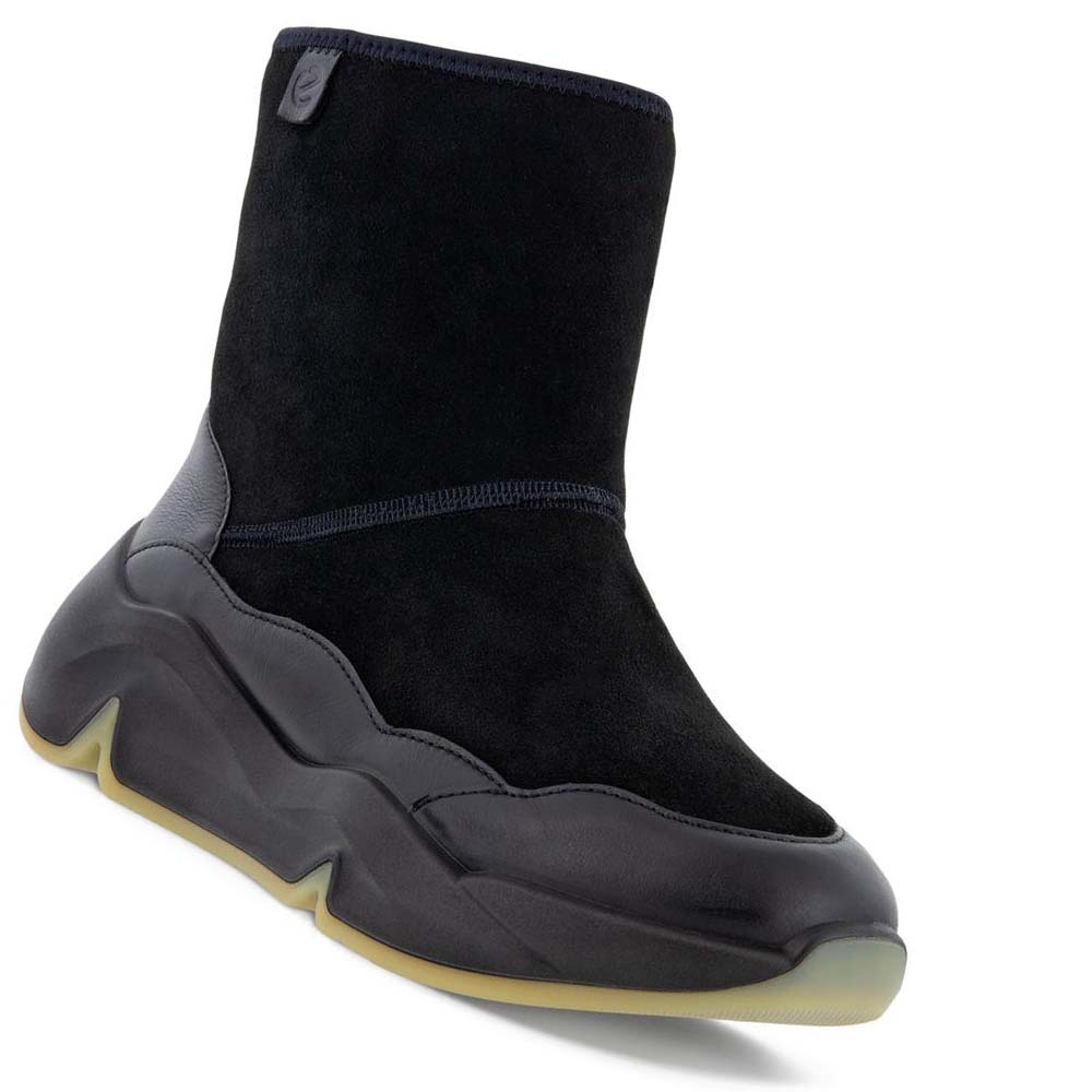 Women's Ecco Chunky Hygge Boots Black | USA 9RVD